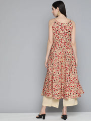 Floral Printed Floral Cotton Kurta ( JOK 1491 Red )-JOK-1491