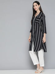 Black Striped Kurta ( JOK 1492 Black )-JOK-1492