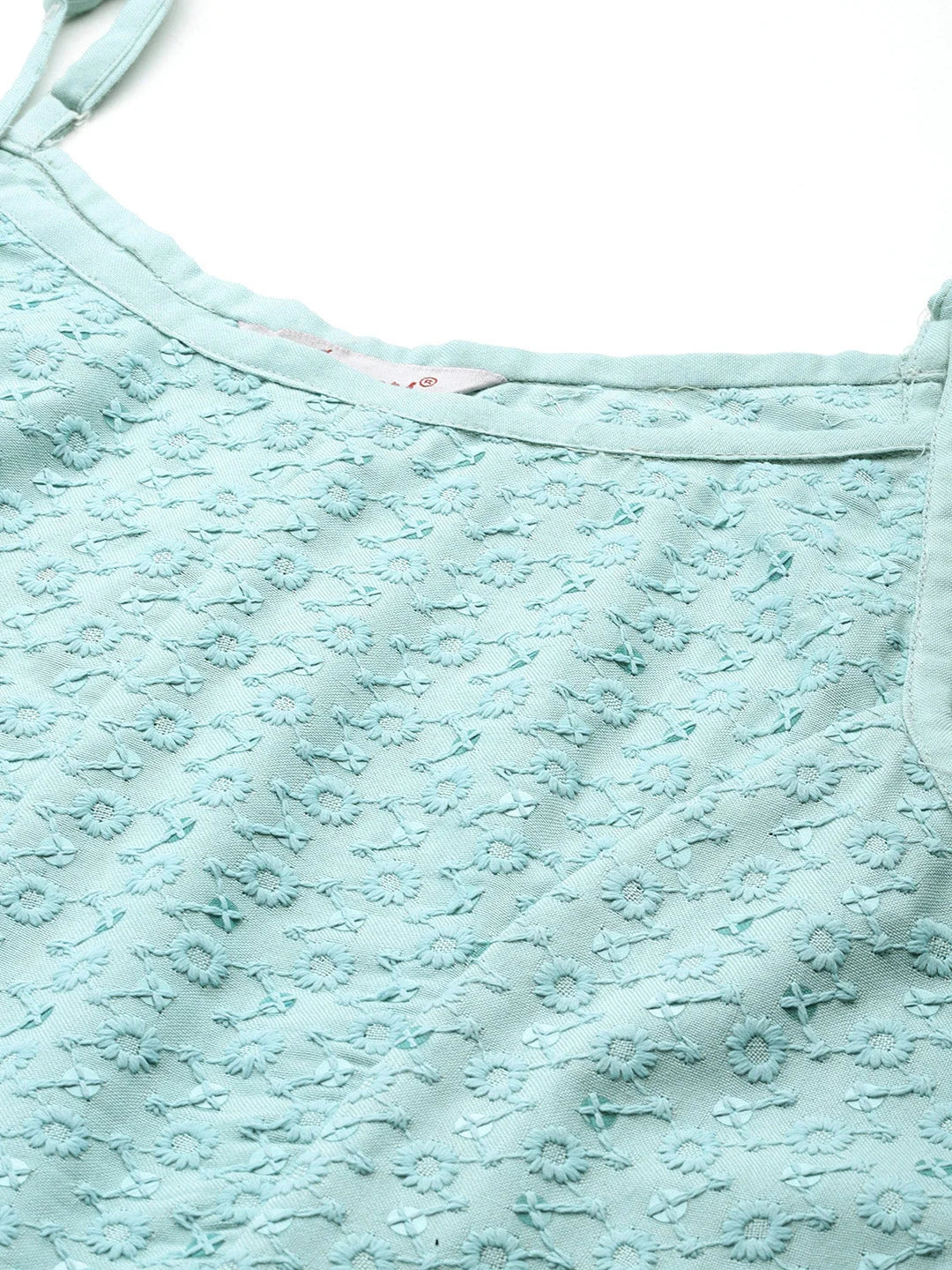 Sequin Anarkali Dress - Women's Western Clothing Light-Blue
