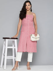 Floral Printed Red Kurta ( JOK 1499 Red )-JOK-1499
