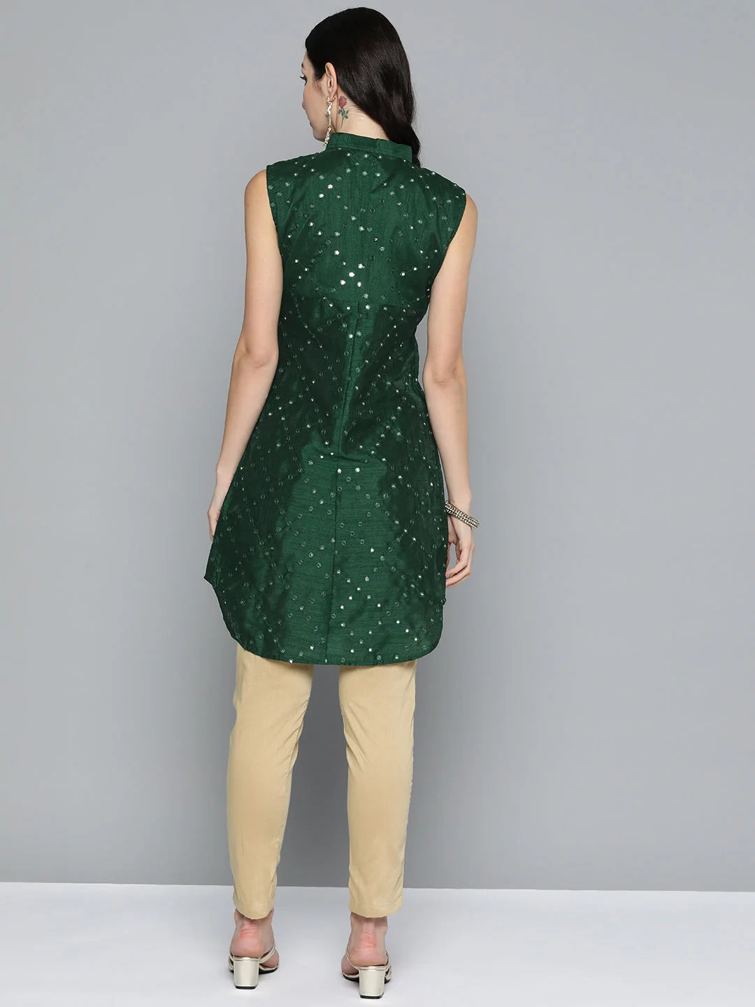 Embroidered Indian Kurtis: Women's Mirror Work Kurta