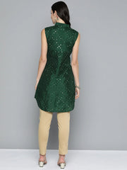 Women Geometric Embroidered Mirror Work Kurta-JOK-1515