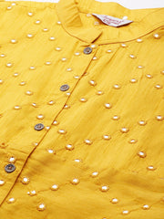 Women Geometric Embroidered Mirror Work Kurta-Styled