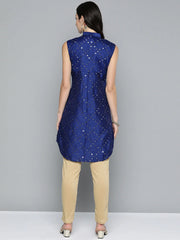Women Geometric Embroidered Mirror Styled Work Kurta