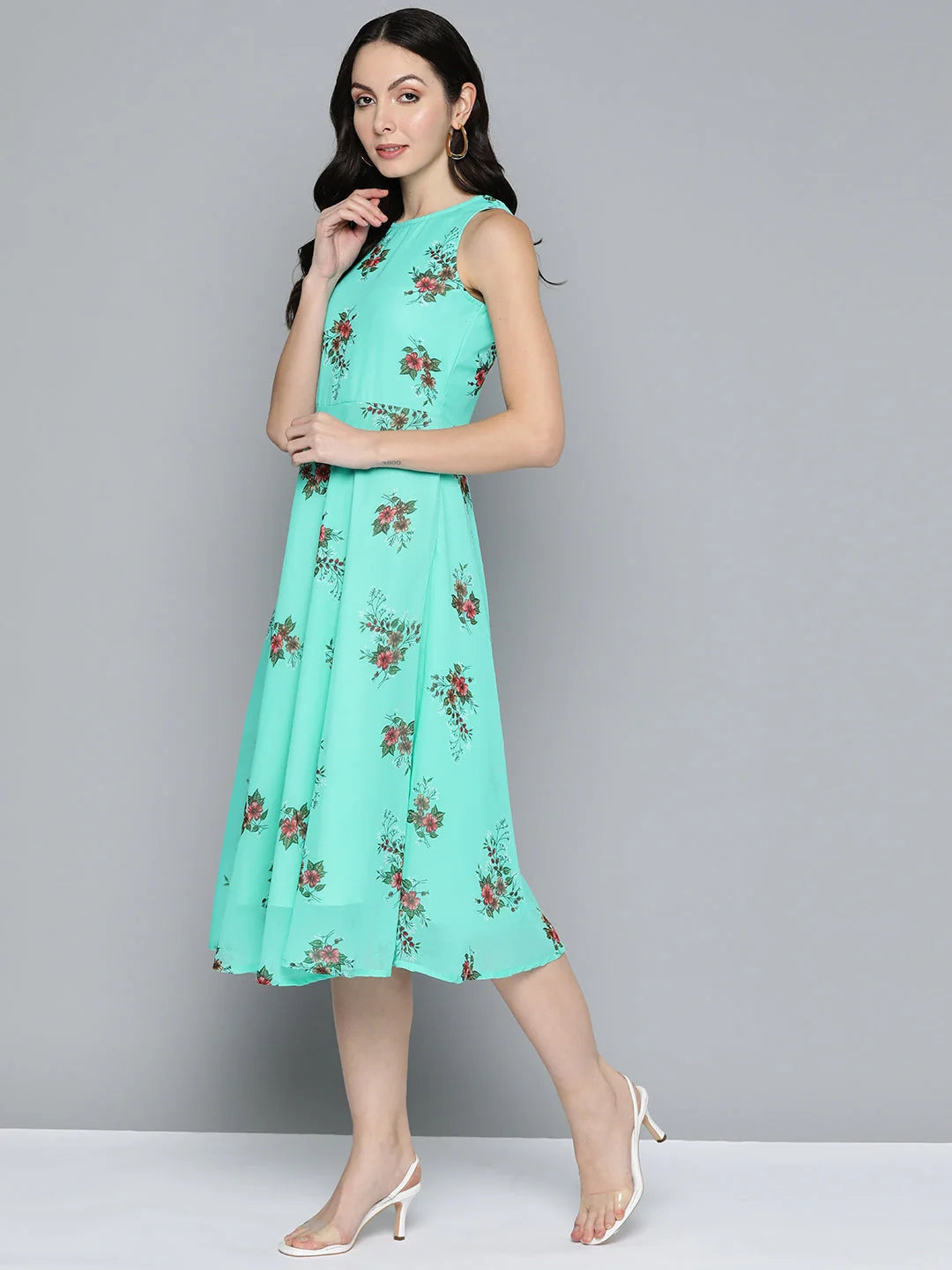 Floral Print Georgette Dress | Chic Indian Kurta for Women