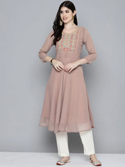 Embroidered yok flaired gorgette kurta-JOK 1524