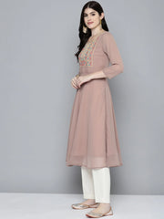 Embroidered yok flaired gorgette kurta-JOK 1524