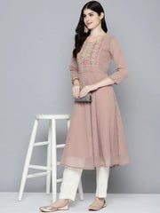 Embroidered yok flaired gorgette kurta-JOK 1524