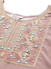 Embroidered yok flaired gorgette kurta-JOK 1524