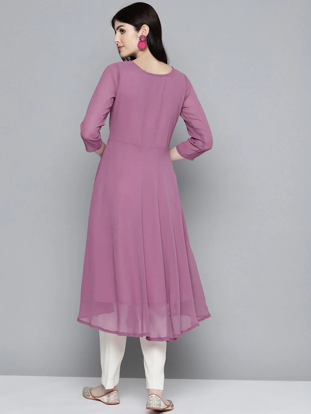 Embroidered Yok Flared Indian Kurta | Stylish Indian Kurtas