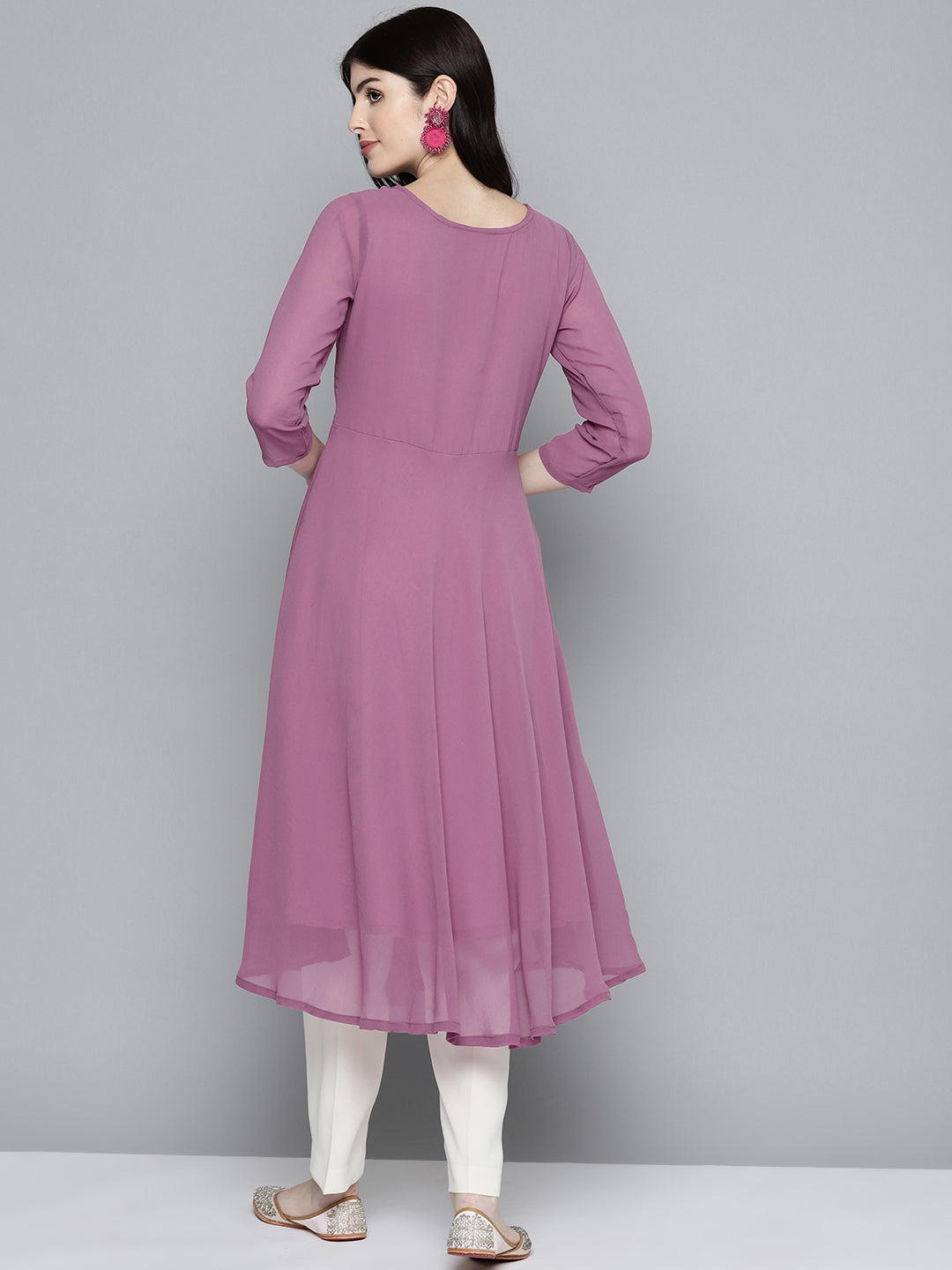 Embroidered Yok Flared Indian Kurta | Stylish Indian Kurtas