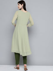 Embroidered yok flaired gorgette Quality kurta