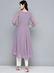 Embroidered flaired gorgette kurta