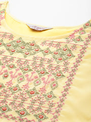 Embroidered yok flaired gorgette kurta