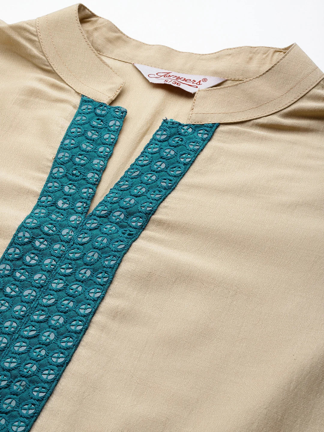 Beige Sequin Ethnic Dress | Women's Western Wear Outfit