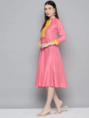 Sequin work, flared ethnic dress ( JOK 1536 PInk )