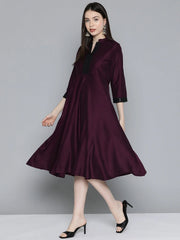 Sequin work, flared ethnic dress ( JOK 1536 Wine )