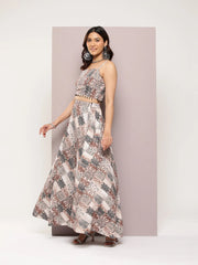 Crystal Beads Work Printed Lehenga choli with dupatta-JOLC-D-1701Q