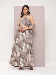 Crystal Beads Work Printed Lehenga choli with dupatta-JOLC-D-1701Q