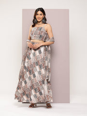Crystal Beads Work Printed Lehenga choli with dupatta-JOLC-D-1701Q