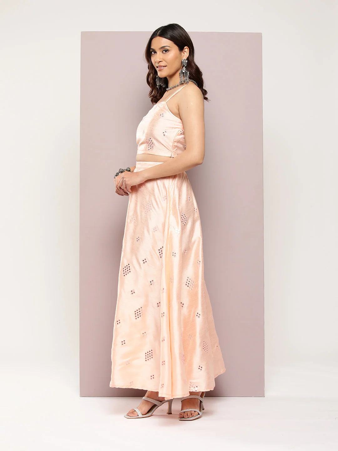 Mirror Work Lehenga Choli - Cotton Lehenga for Women | JOLS-D34W