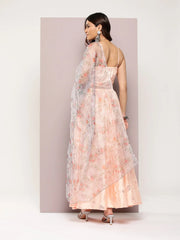 Mirror Work Lehenga Choli With printed Organza dupatta-JOLS-D34W