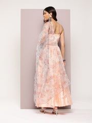 Mirror Work Lehenga Choli With printed Organza dupatta-JOLS-D34W