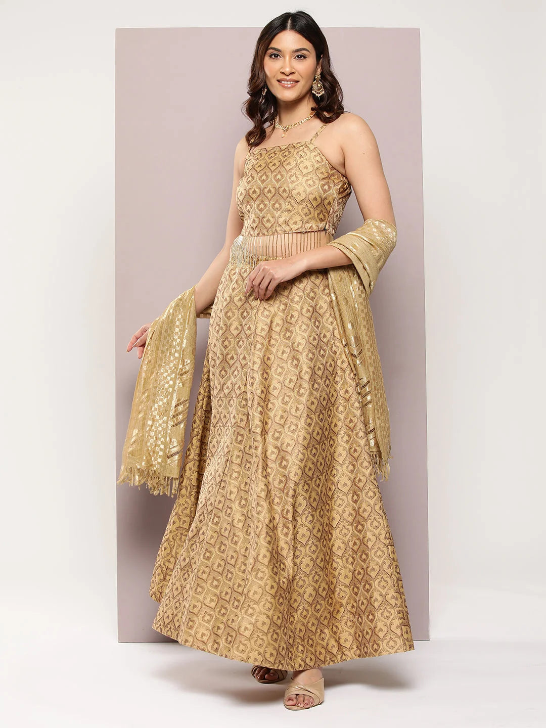 Cutdana Lehenga Choli: Cotton Jacquard Lehenga for Women
