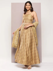 Cutdana emblished Jacqard Lehenga Choli with dupatta
