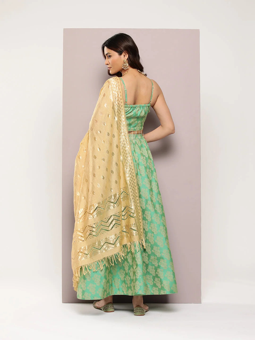 Cutdana Jacquard Lehenga Choli - Women's Wedding Lehenga JOLS-...