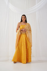 Yellow Beads & Stones Ready to Wear Lehenga & Blouse With Dupatta ( JOLS D50Gl 1702 Yellow )