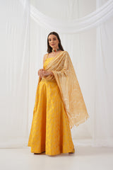 Yellow Beads & Stones Ready to Wear Lehenga & Blouse With Dupatta ( JOLS D50Gl 1702 Yellow )