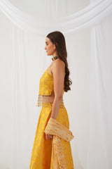 Yellow Beads & Stones Ready to Wear Lehenga & Blouse With Dupatta ( JOLS D50Gl 1702 Yellow )