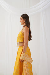 Yellow Beads & Stones Ready to Wear Lehenga & Blouse With Dupatta ( JOLS D50Gl 1702 Yellow )