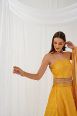 Yellow Beads & Stones Ready to Wear Lehenga & Blouse With Dupatta ( JOLS D50Gl 1702 Yellow )