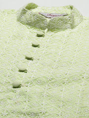 Men's Green Embroidered Kurta Payjama Sets