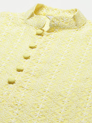 DesiQlo Men's Yellow Embroidered Kurta Only ( KO 626 Yellow ) [FF] [G-1-5]