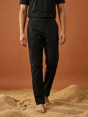 Solid Cotton Pyjama For Men ( JOPJ 005Black )
