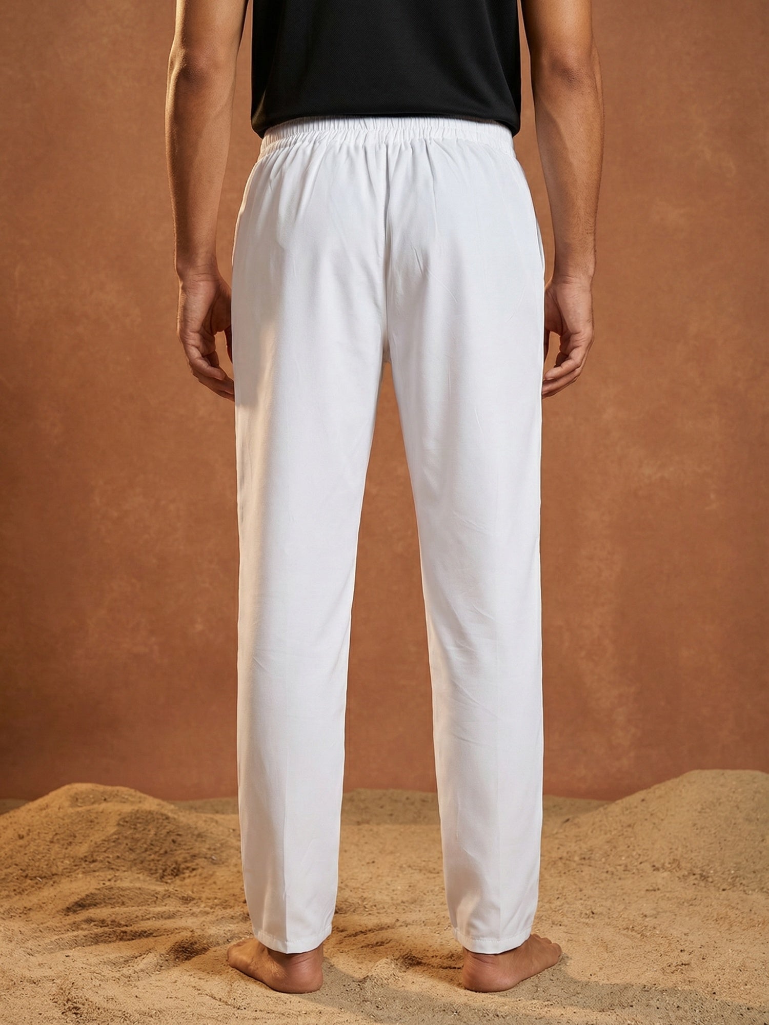 DesiQlo Men Pajamas - Multicolor - JOPJ_005White-Black_Pack-2_S
