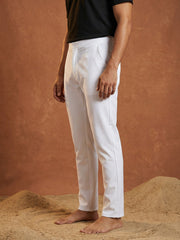 Solid Cotton Pyjama For Men ( JOPJ 005White )