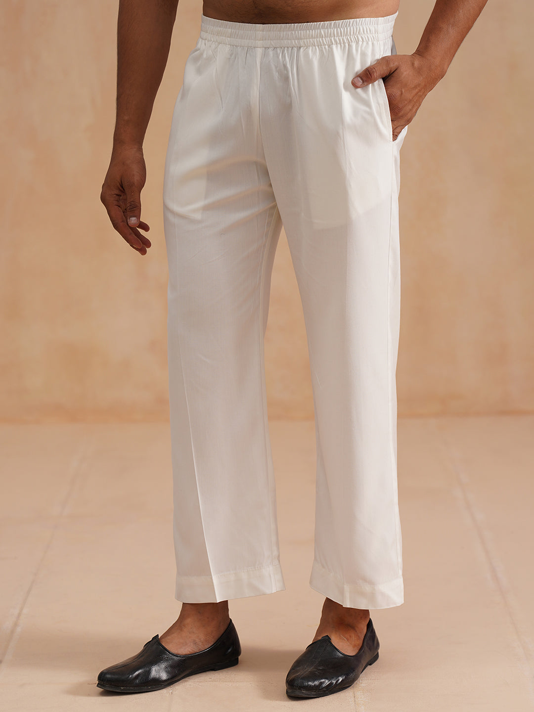 DesiQlo Men Pajamas - White - JOPJ_011White_S