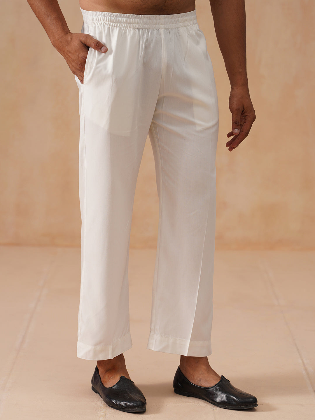 DesiQlo Men Pajamas - White - JOPJ_011White_S
