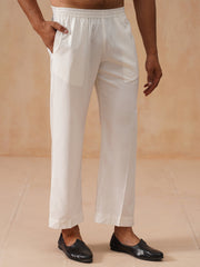 Solid Cotton Pyjama For Men ( JOPJ 011 White )