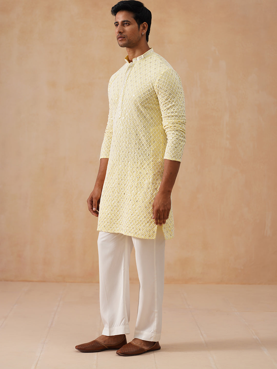 DesiQlo Men Pajamas - White - JOPJ_011White_S
