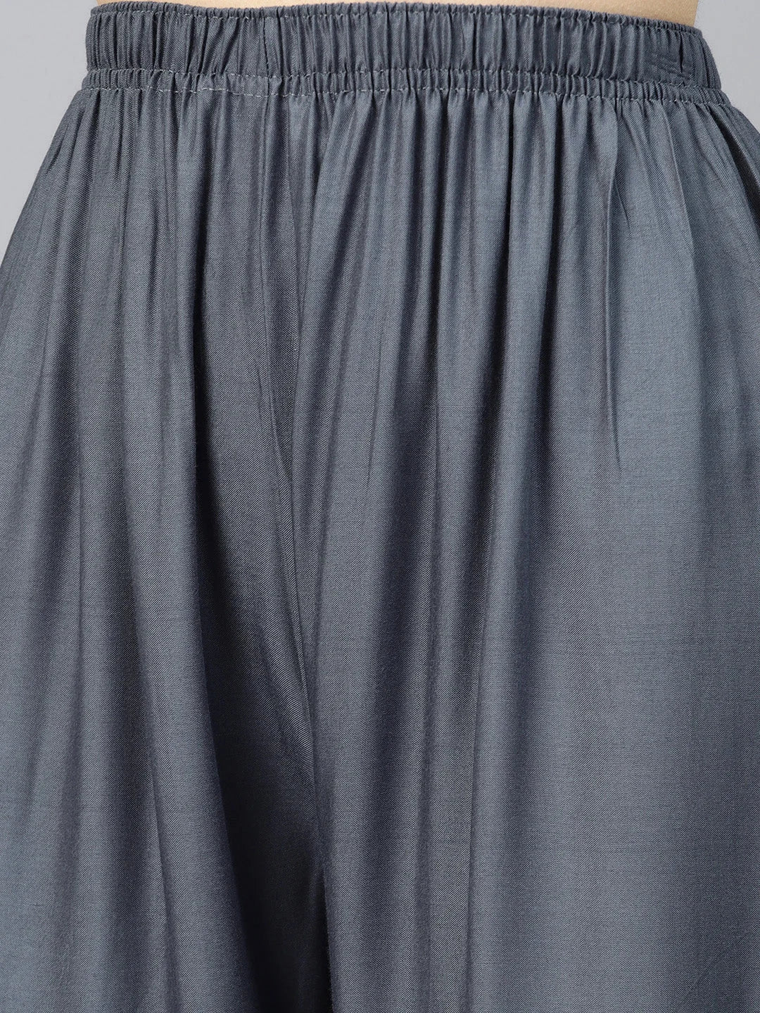 Grey Palazzo Pants for Women - Wide Leg, High Waisted Trousers