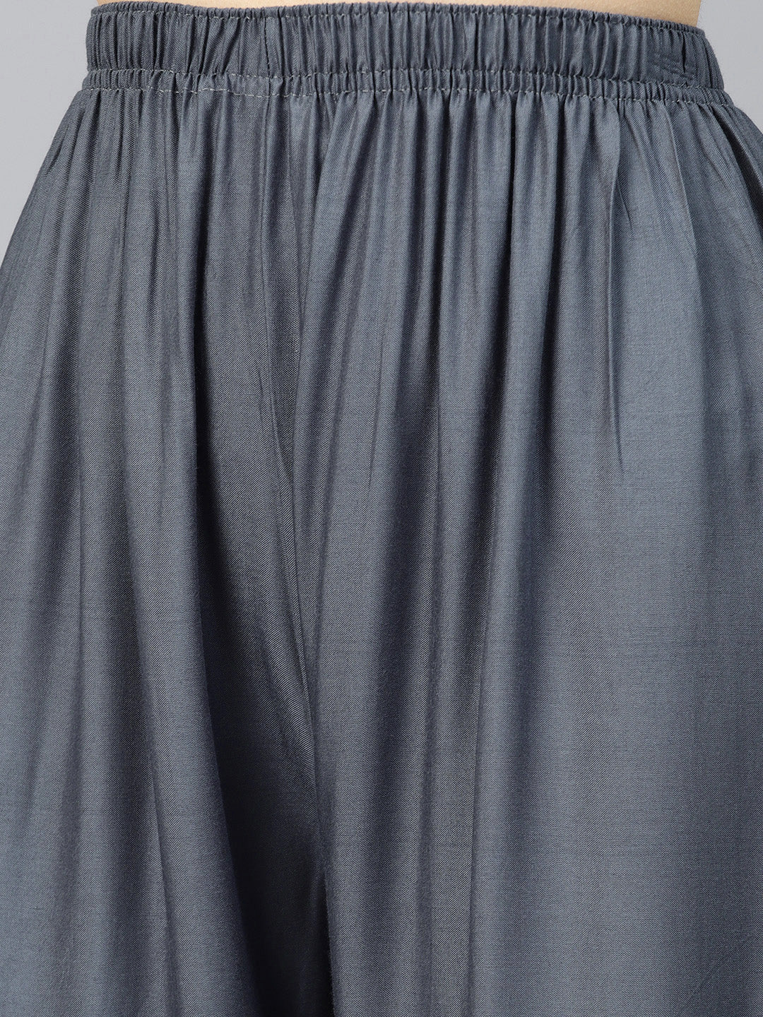 Grey Palazzo Pants for Women - Wide Leg, High Waisted Trousers