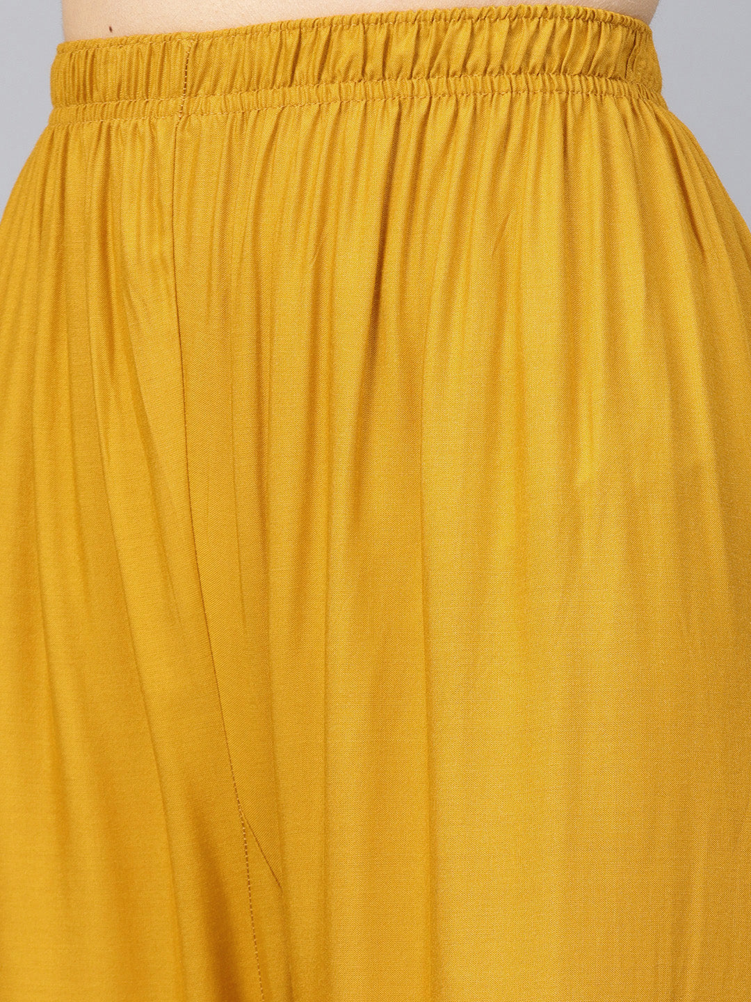 Mustard Palazzo Pants - High Waisted Women's Wide Leg Trousers