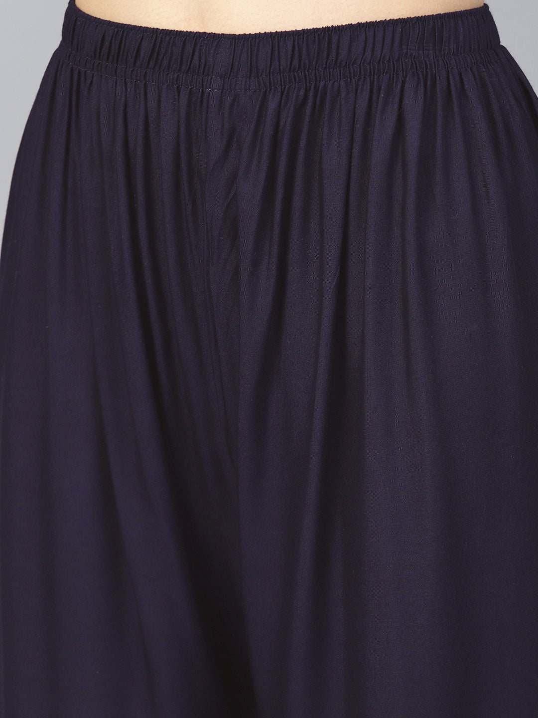 Navy Palazzo Pants for Women - High Waisted & Wide Leg Style