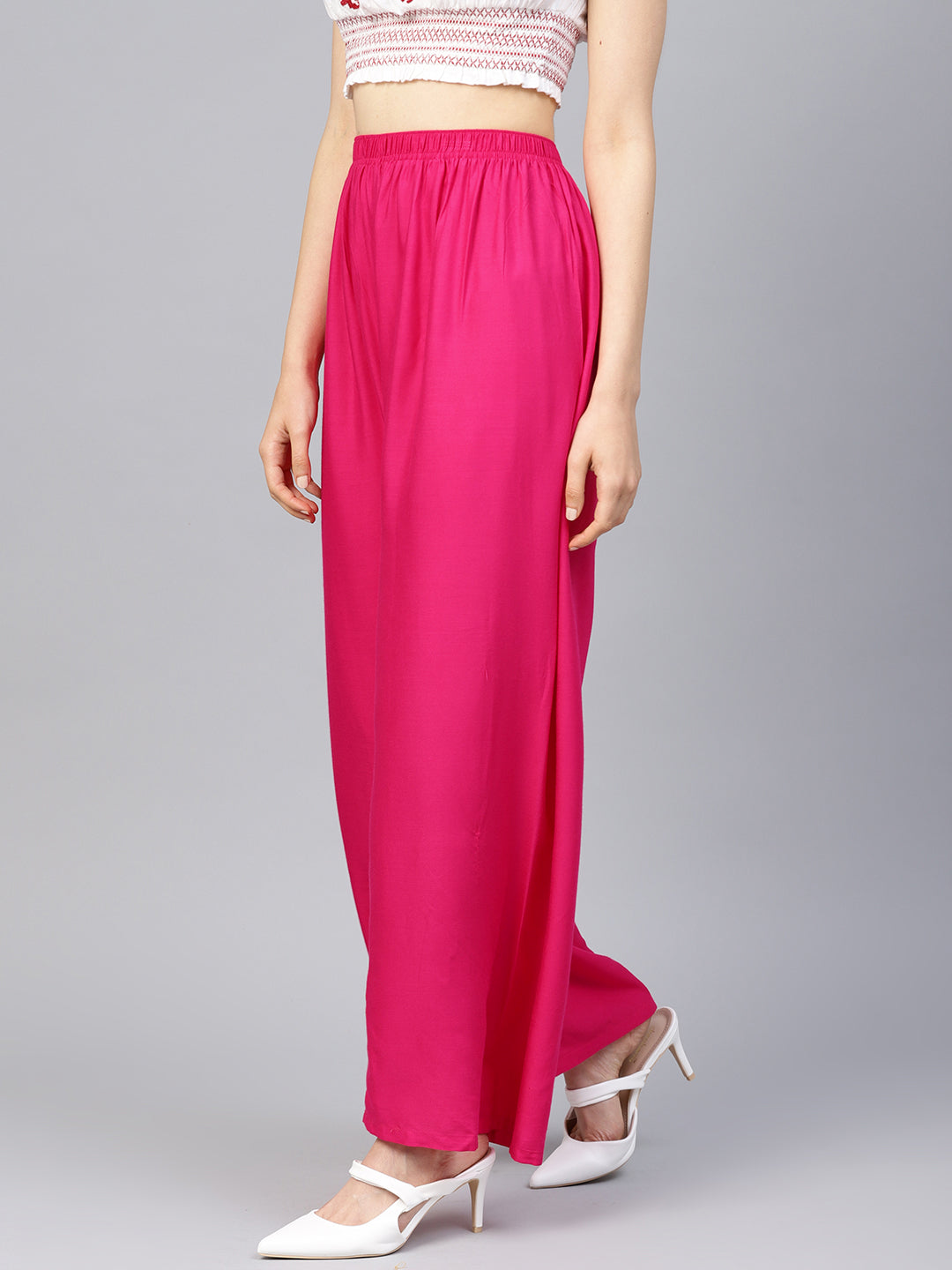 Pink Palazzo Pants for Women - High Waisted & Comfortable