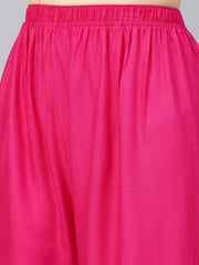 Women Pink Straight Elasticated Palazzo ( JOPL 2121 Pink )